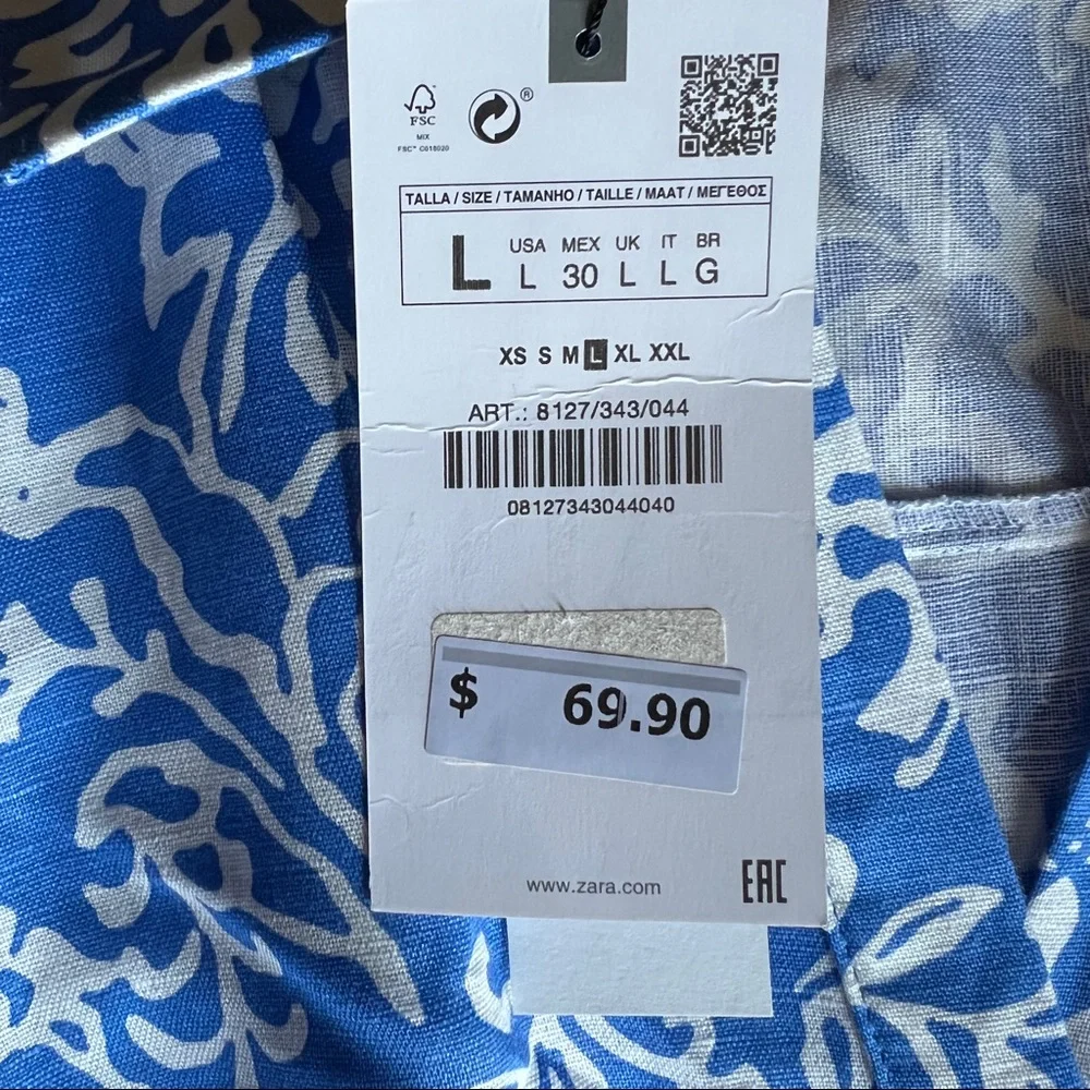ZARA LINEN BLEND PRINTED SHIRTDRESS | 8127/343 |_6